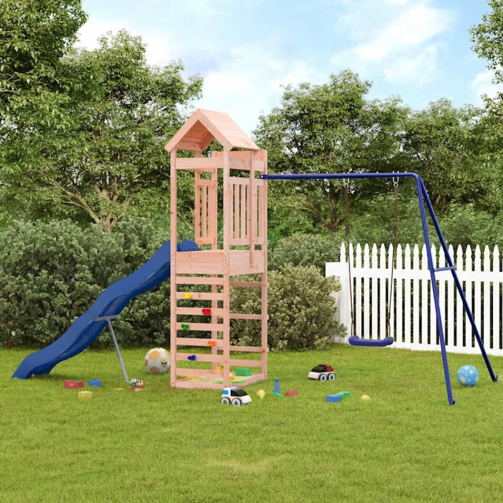 vidaXL Parque infantil de exterior madera maciza Douglas