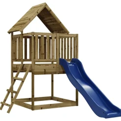 vidaXL Estructuras Para Juegos Al Aire Libre-Parque infantil de exterior madera de pino impregnada