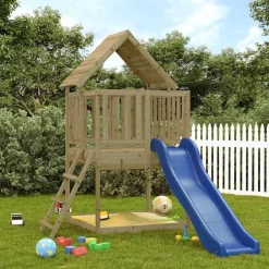 vidaXL Estructuras Para Juegos Al Aire Libre-Parque infantil de exterior madera de pino impregnada