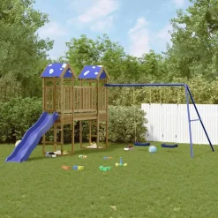 vidaXL Estructuras Para Juegos Al Aire Libre-Parque infantil de exterior madera de pino impregnada