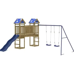 vidaXL Estructuras Para Juegos Al Aire Libre-Parque infantil de exterior madera de pino impregnada
