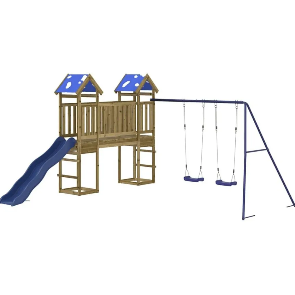 vidaXL Estructuras Para Juegos Al Aire Libre-Parque infantil de exterior madera de pino impregnada