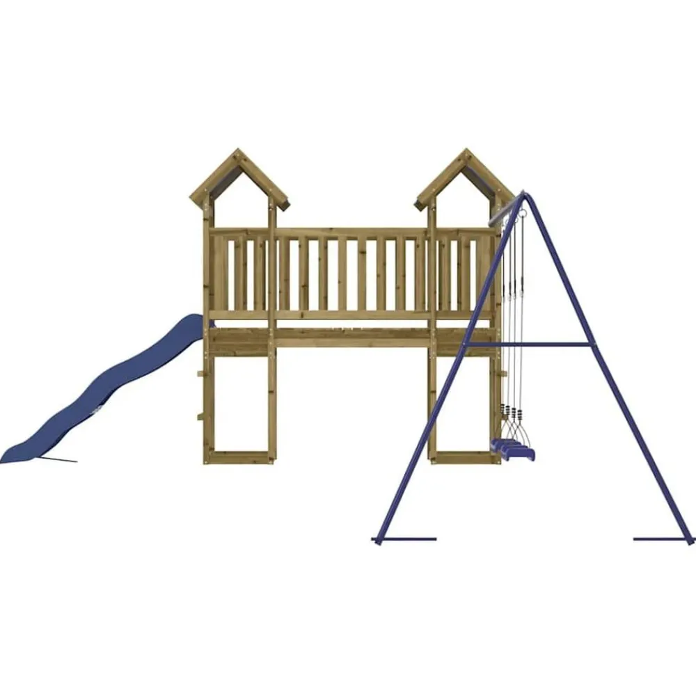 vidaXL Estructuras Para Juegos Al Aire Libre-Parque infantil de exterior madera de pino impregnada