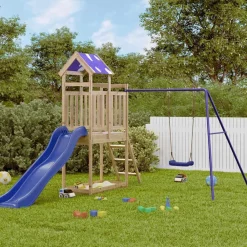 vidaXL Estructuras Para Juegos Al Aire Libre-Parque infantil de exterior madera de pino impregnada