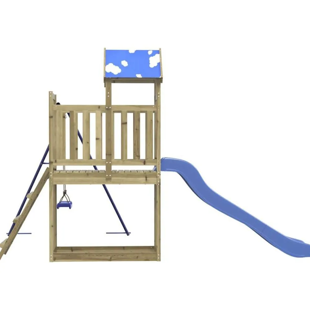 vidaXL Estructuras Para Juegos Al Aire Libre-Parque infantil de exterior madera de pino impregnada