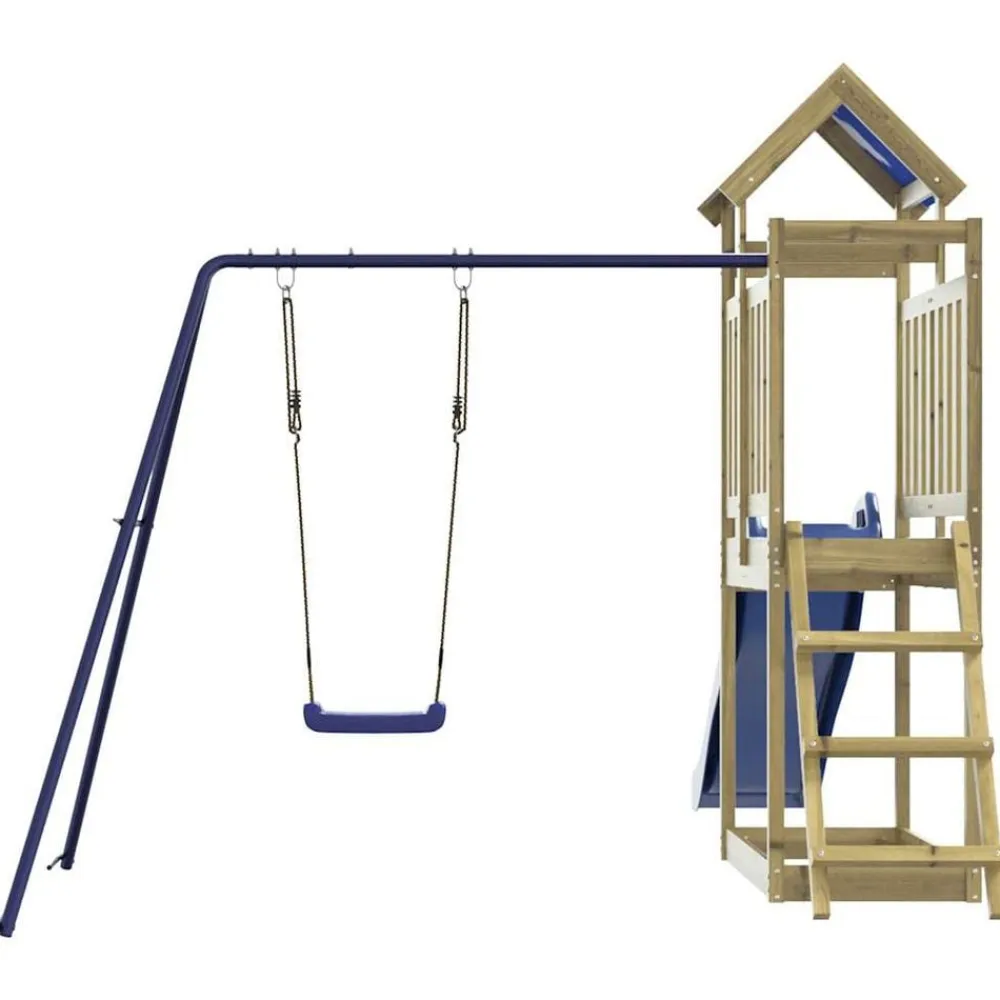 vidaXL Estructuras Para Juegos Al Aire Libre-Parque infantil de exterior madera de pino impregnada