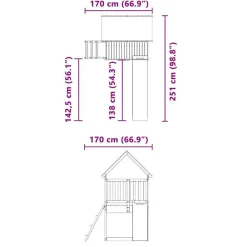 vidaXL Estructuras Para Juegos Al Aire Libre-Parque infantil de exterior madera maciza Douglas3156935