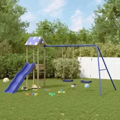 vidaXL Estructuras Para Juegos Al Aire Libre-Parque infantil de exterior madera de pino impregnada