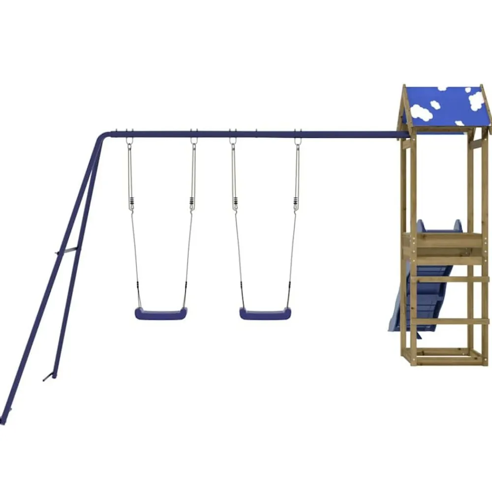 vidaXL Estructuras Para Juegos Al Aire Libre-Parque infantil de exterior madera de pino impregnada