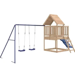 vidaXL Estructuras Para Juegos Al Aire Libre-Parque infantil de exterior madera maciza de pino