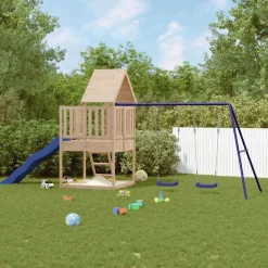 vidaXL Estructuras Para Juegos Al Aire Libre-Parque infantil de exterior madera maciza de pino