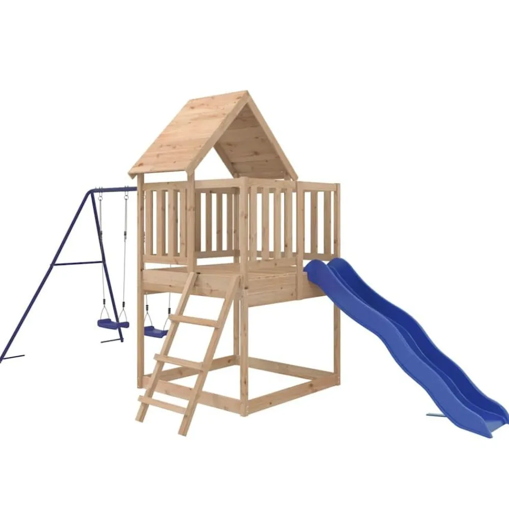 vidaXL Estructuras Para Juegos Al Aire Libre-Parque infantil de exterior madera maciza de pino