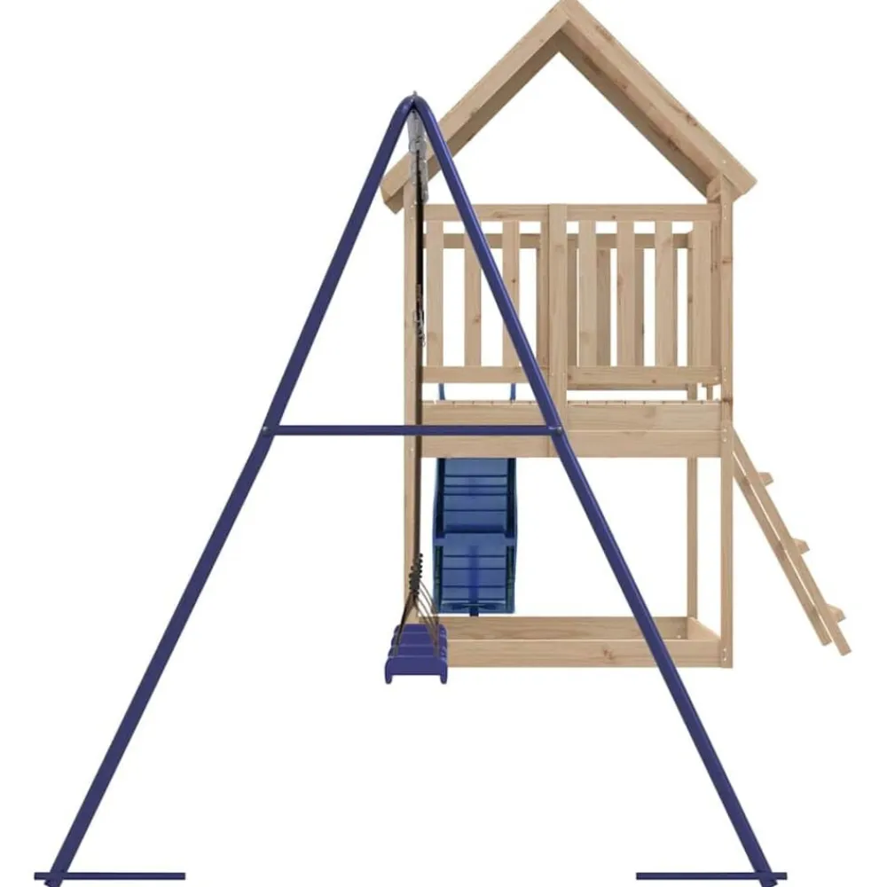vidaXL Estructuras Para Juegos Al Aire Libre-Parque infantil de exterior madera maciza de pino