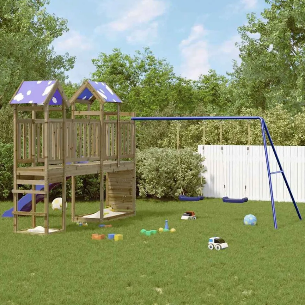 vidaXL Parque infantil de exterior madera de pino impregnada Discount