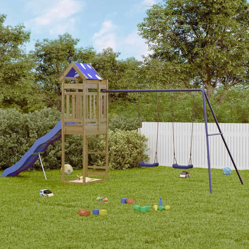 vidaXL Parque infantil de exterior madera de pino impregnada Discount