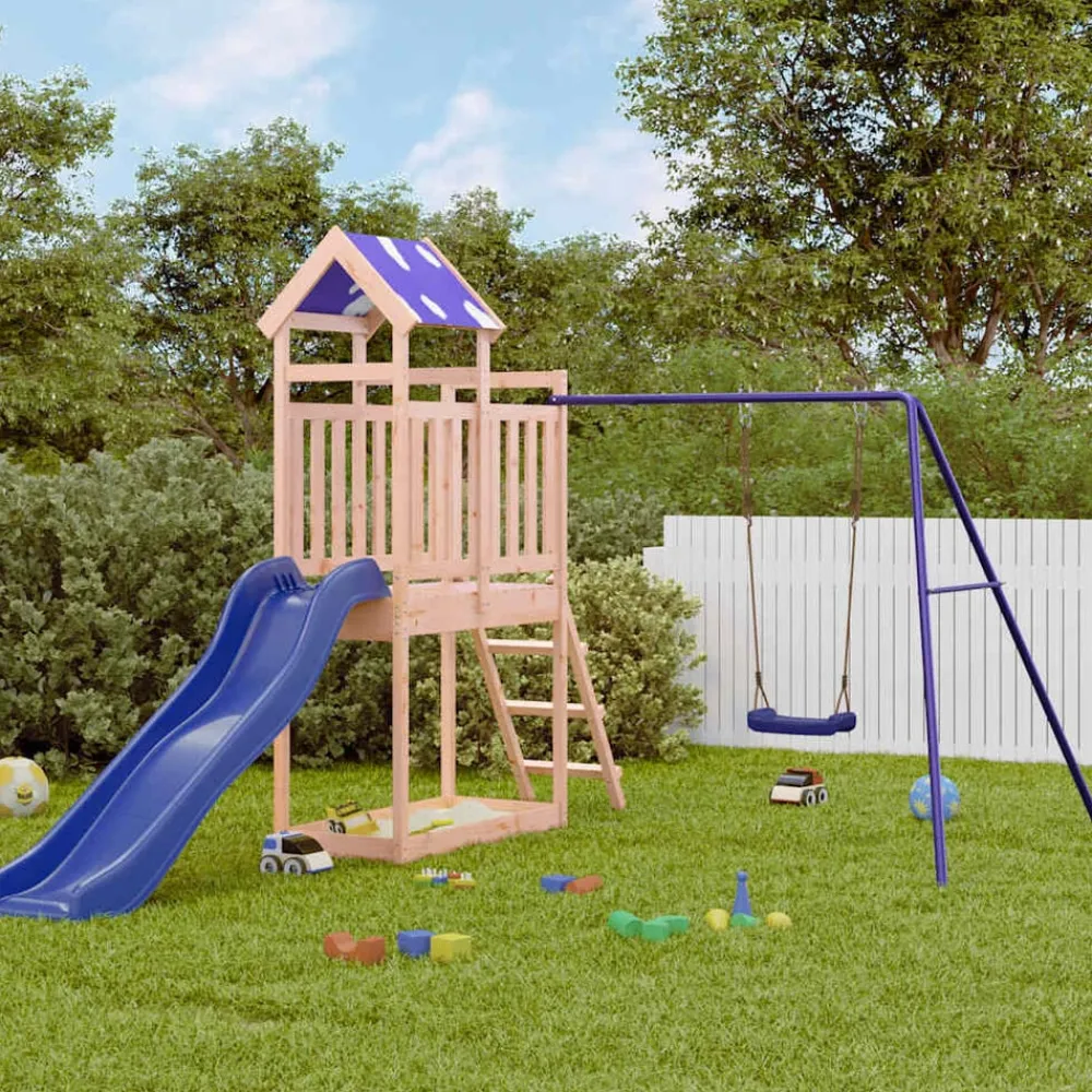 vidaXL Estructuras Para Juegos Al Aire Libre-Parque infantil de exterior madera maciza de abeto Douglas