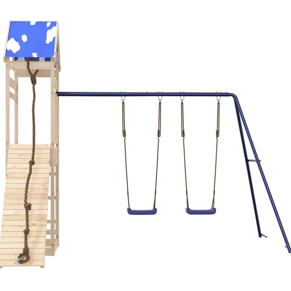 vidaXL Parque infantil de exterior de madera maciza de pino