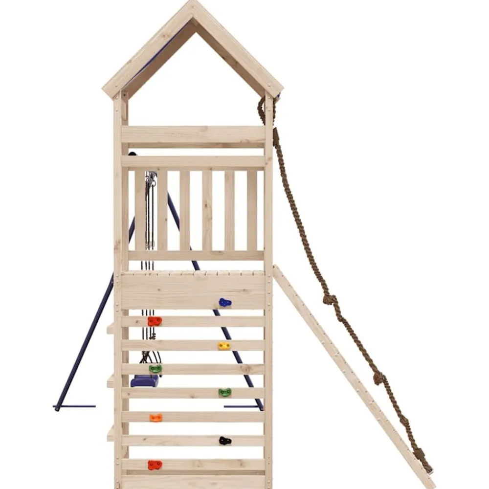 vidaXL Parque infantil de exterior de madera maciza de pino