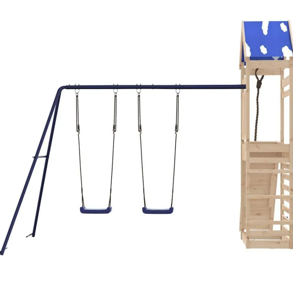 vidaXL Parque infantil de exterior de madera maciza de pino