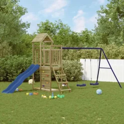 vidaXL Estructuras Para Juegos Al Aire Libre-Parque infantil de exterior madera de pino impregnada