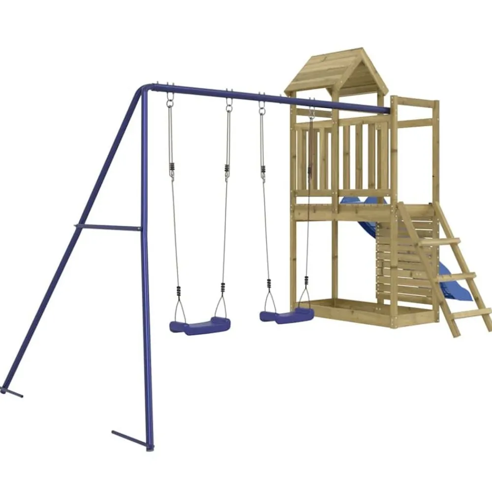 vidaXL Estructuras Para Juegos Al Aire Libre-Parque infantil de exterior madera de pino impregnada