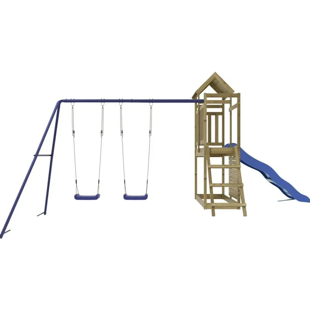 vidaXL Estructuras Para Juegos Al Aire Libre-Parque infantil de exterior madera de pino impregnada