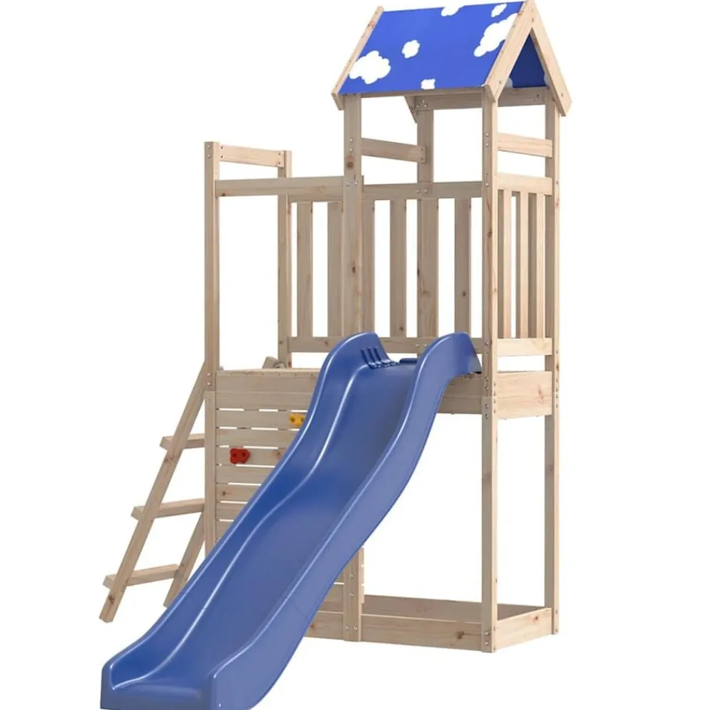 vidaXL Estructuras Para Juegos Al Aire Libre-Parque infantil de exterior de madera maciza de pino