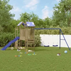 vidaXL Estructuras Para Juegos Al Aire Libre-Parque infantil de exterior madera de pino impregnada
