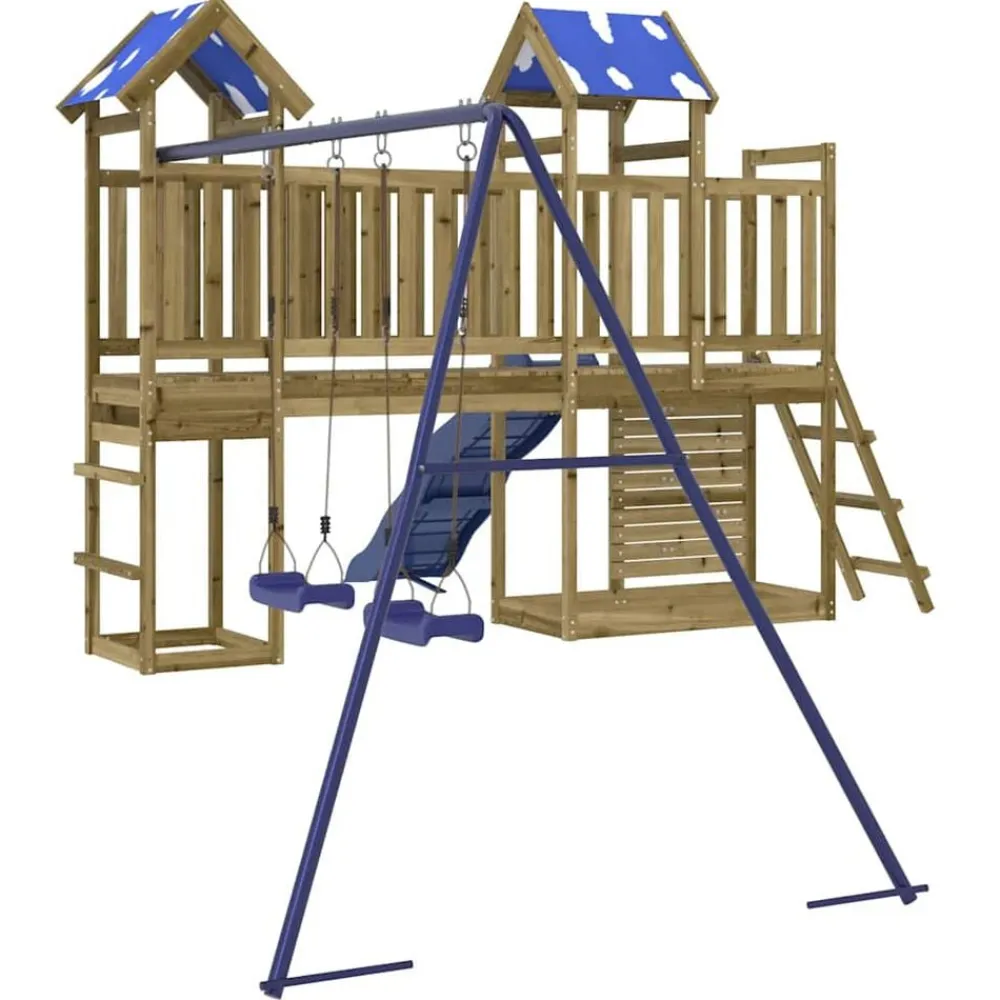 vidaXL Estructuras Para Juegos Al Aire Libre-Parque infantil de exterior madera de pino impregnada