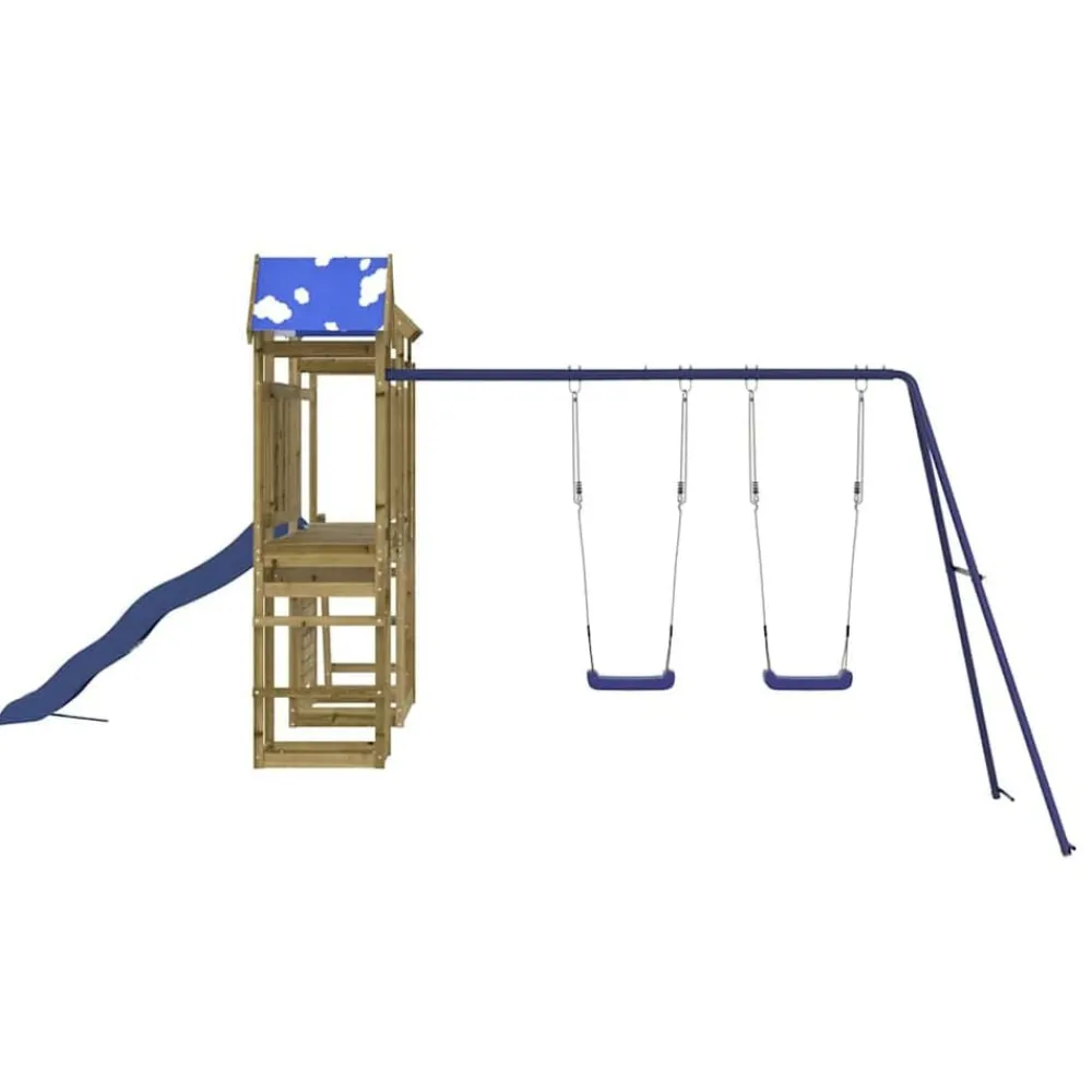 vidaXL Estructuras Para Juegos Al Aire Libre-Parque infantil de exterior madera de pino impregnada