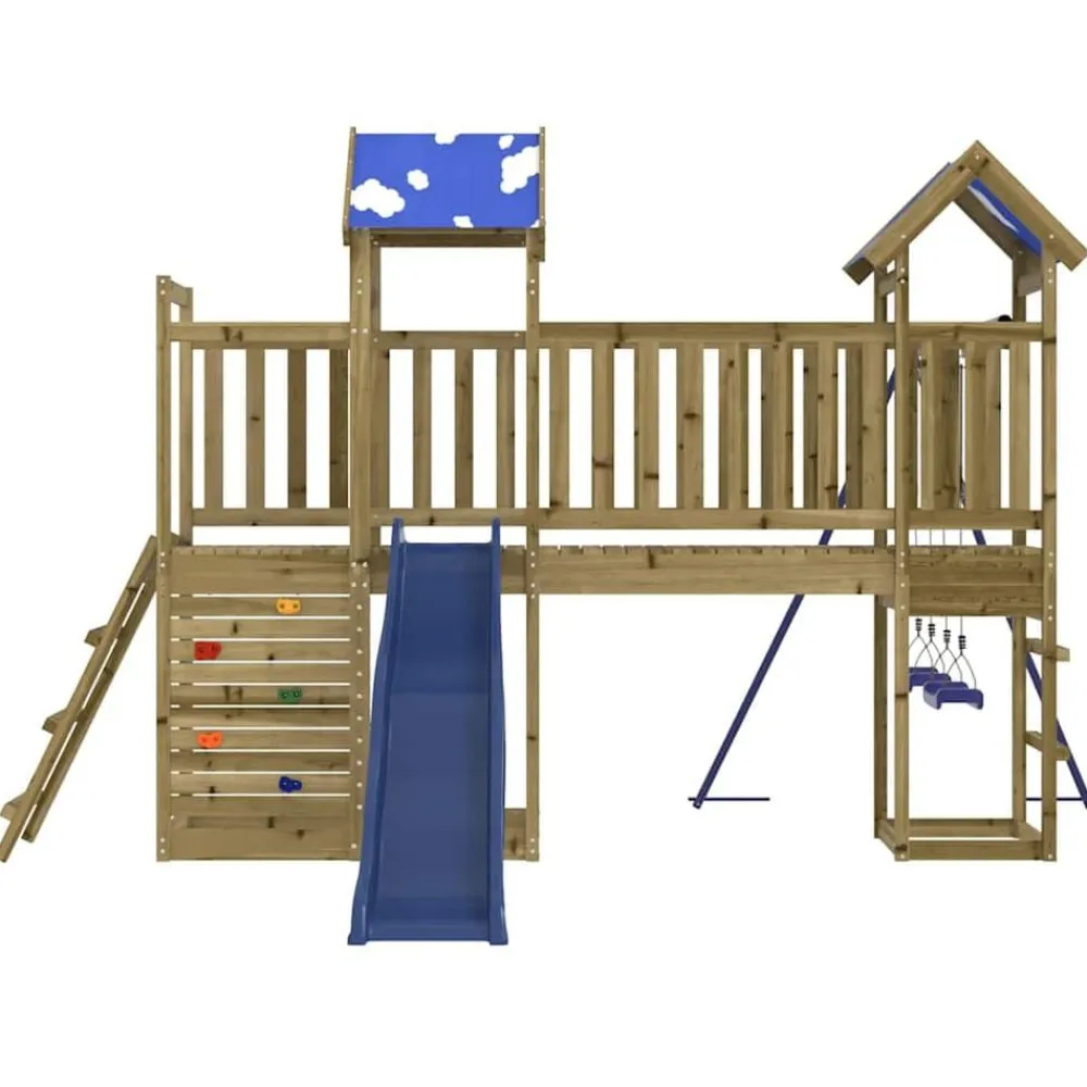 vidaXL Estructuras Para Juegos Al Aire Libre-Parque infantil de exterior madera de pino impregnada