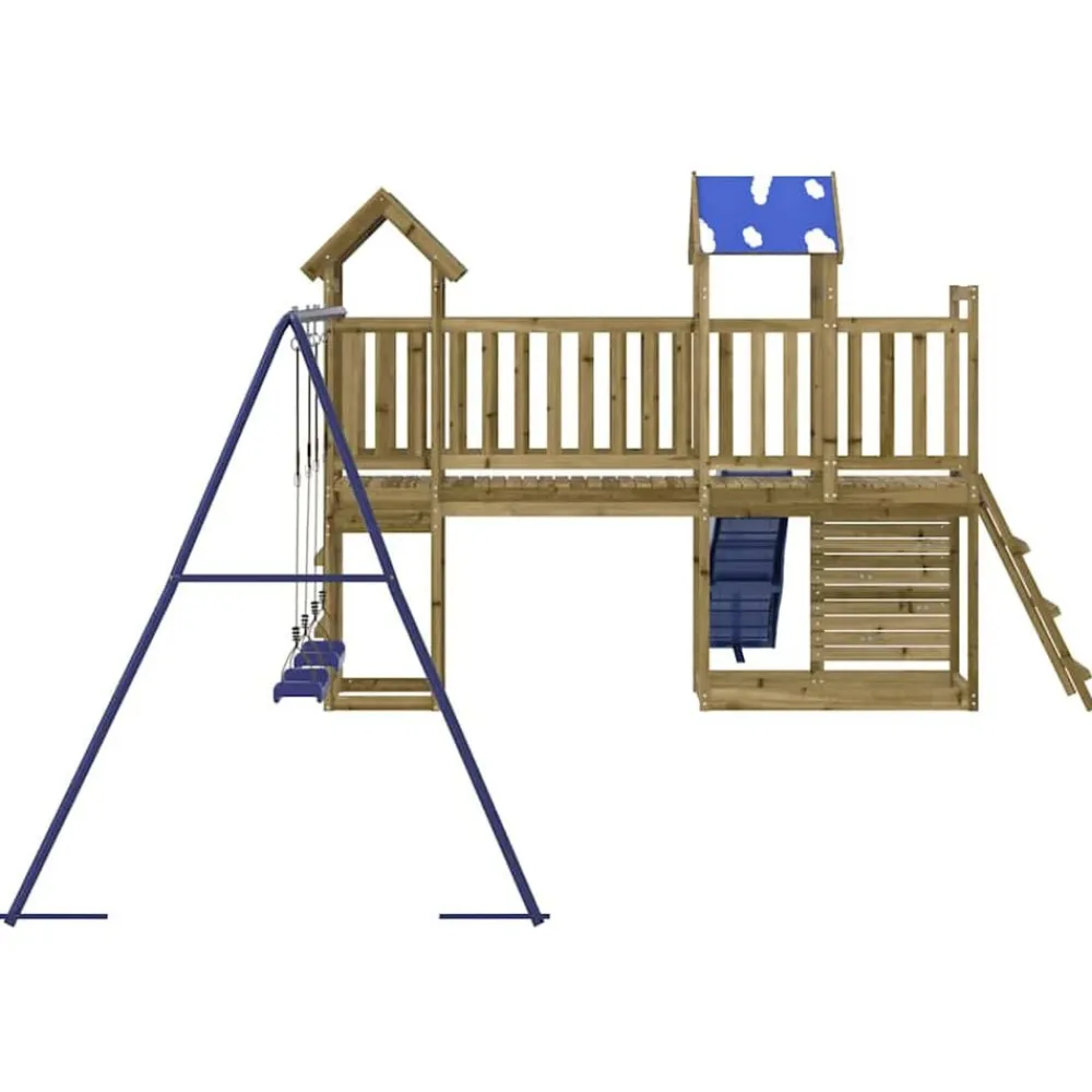 vidaXL Estructuras Para Juegos Al Aire Libre-Parque infantil de exterior madera de pino impregnada
