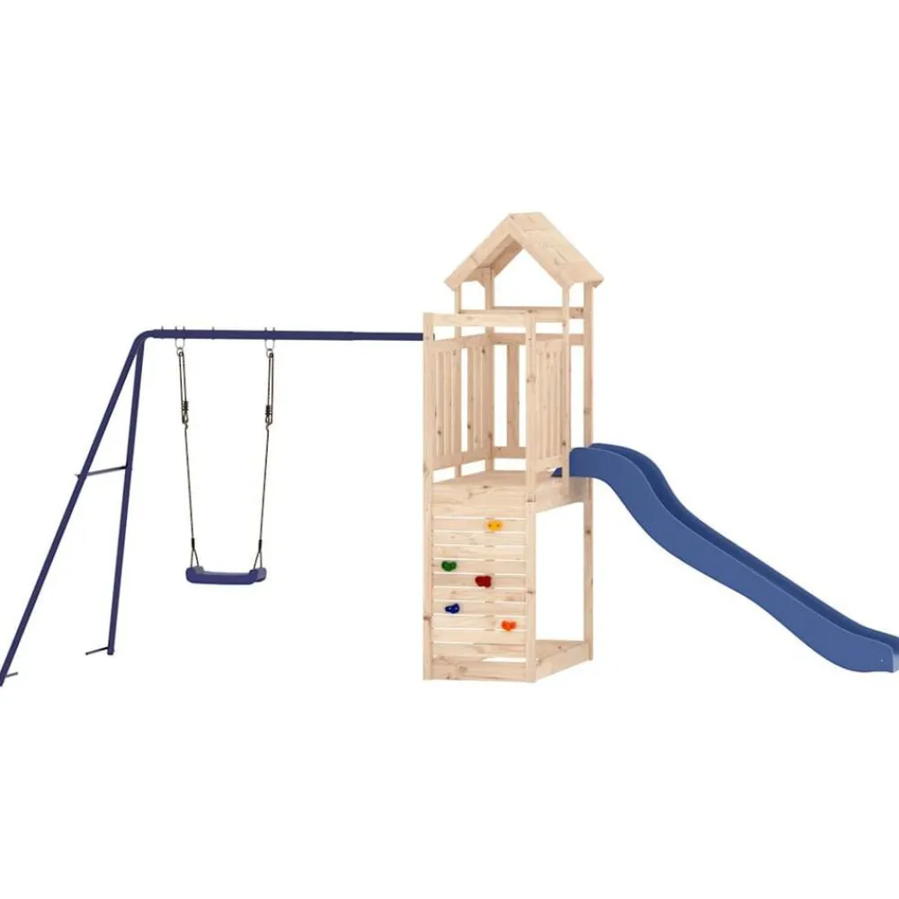 vidaXL Estructuras Para Juegos Al Aire Libre-Parque infantil de exterior madera maciza de pino