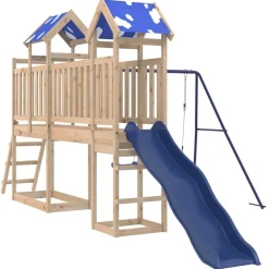 vidaXL Parque infantil de exterior de madera maciza de pino