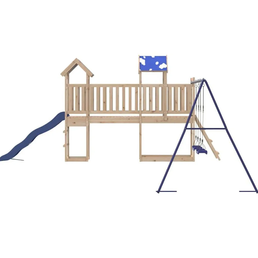 vidaXL Parque infantil de exterior de madera maciza de pino
