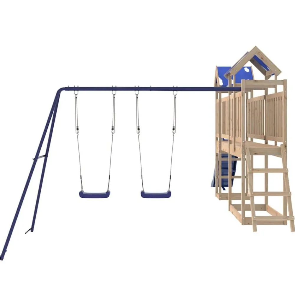 vidaXL Parque infantil de exterior de madera maciza de pino