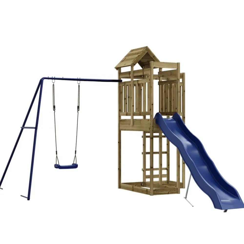 vidaXL Parque infantil de exterior madera de pino impregnada New