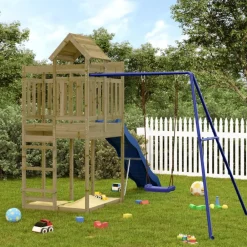 vidaXL Parque infantil de exterior madera de pino impregnada New
