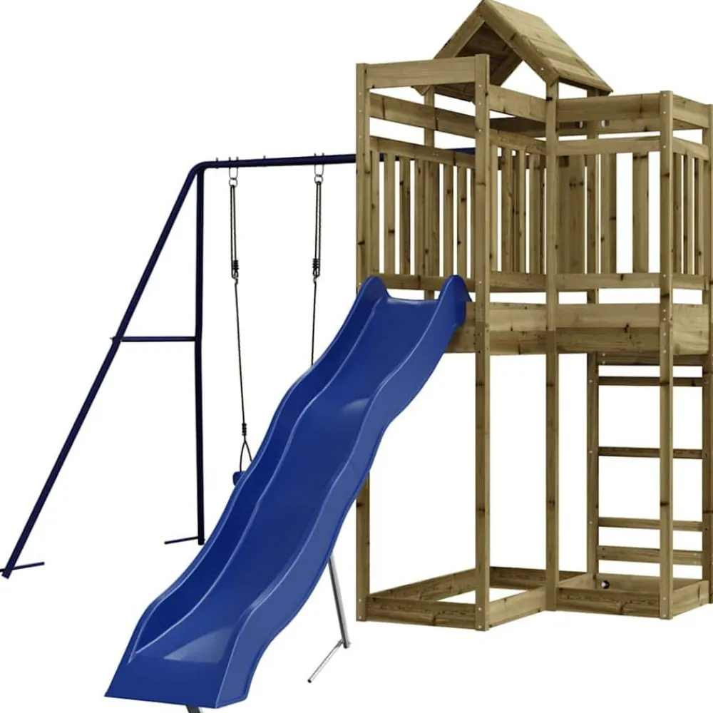 vidaXL Parque infantil de exterior madera de pino impregnada New