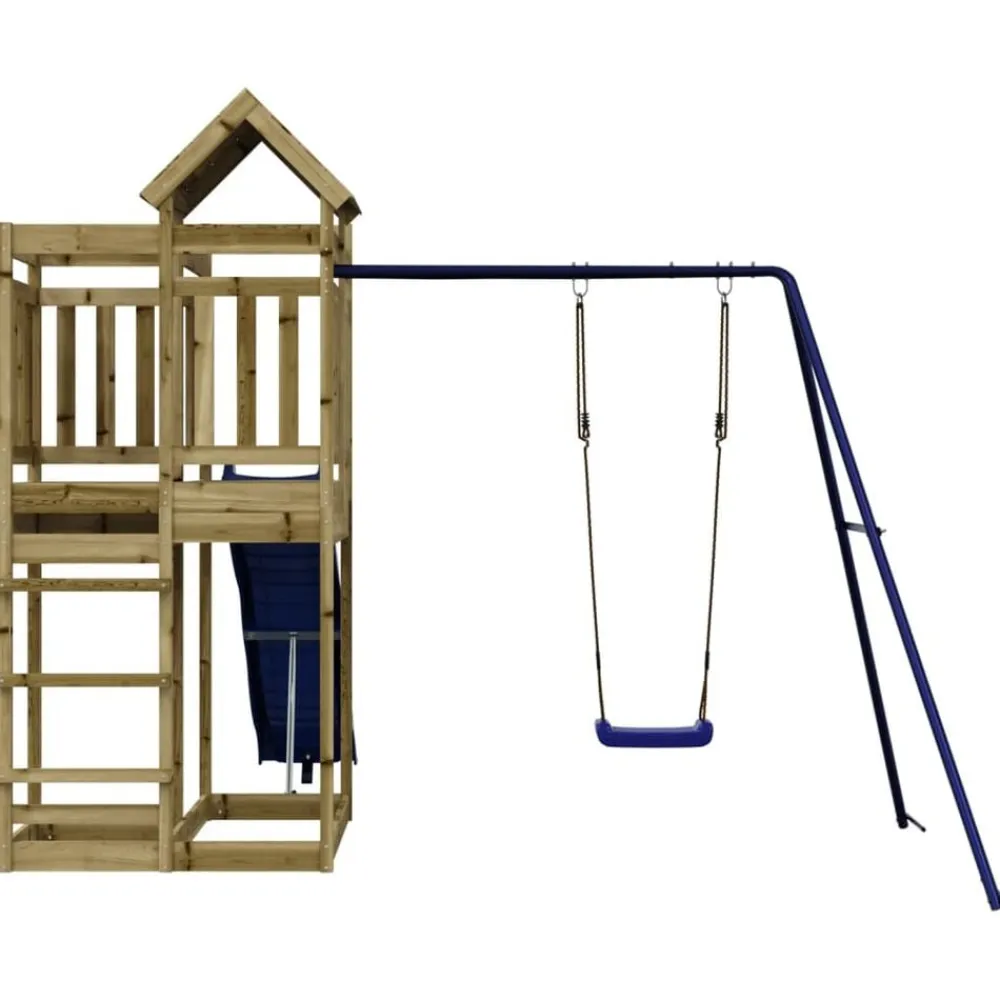 vidaXL Parque infantil de exterior madera de pino impregnada New