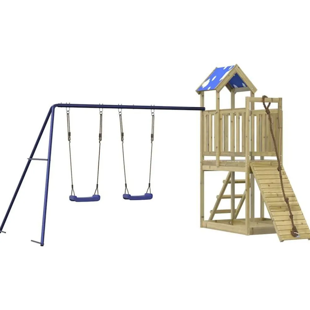 vidaXL Estructuras Para Juegos Al Aire Libre-Parque infantil de exterior madera de pino impregnada