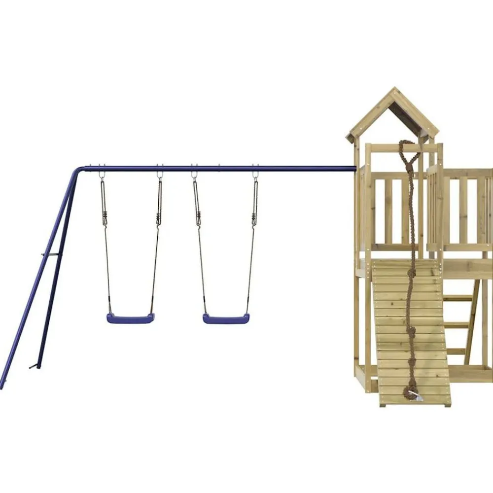 vidaXL Estructuras Para Juegos Al Aire Libre-Parque infantil de exterior madera de pino impregnada