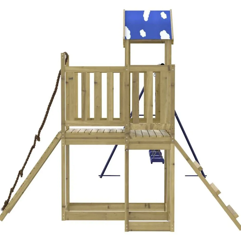 vidaXL Estructuras Para Juegos Al Aire Libre-Parque infantil de exterior madera de pino impregnada