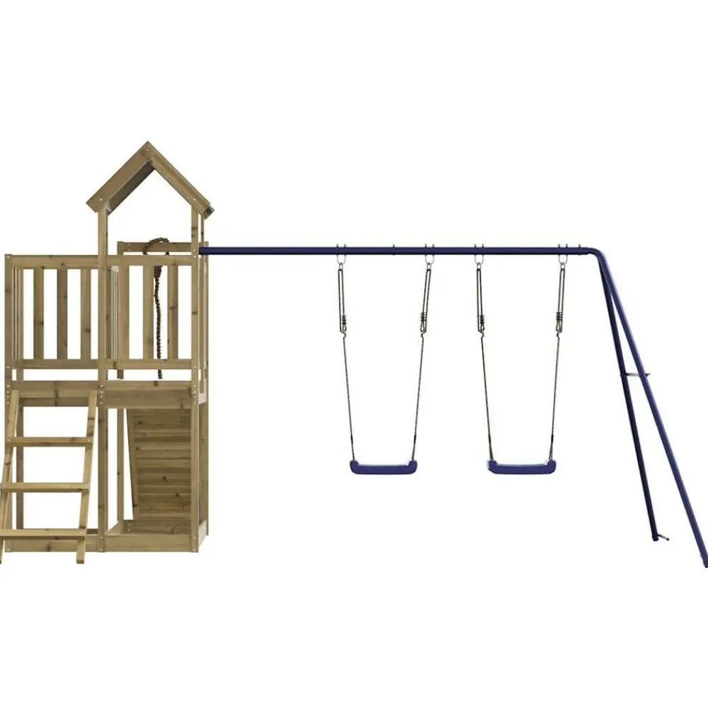 vidaXL Estructuras Para Juegos Al Aire Libre-Parque infantil de exterior madera de pino impregnada