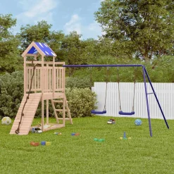 vidaXL Parque infantil de exterior de madera maciza de pino Discount