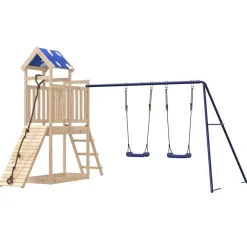 vidaXL Parque infantil de exterior de madera maciza de pino Discount