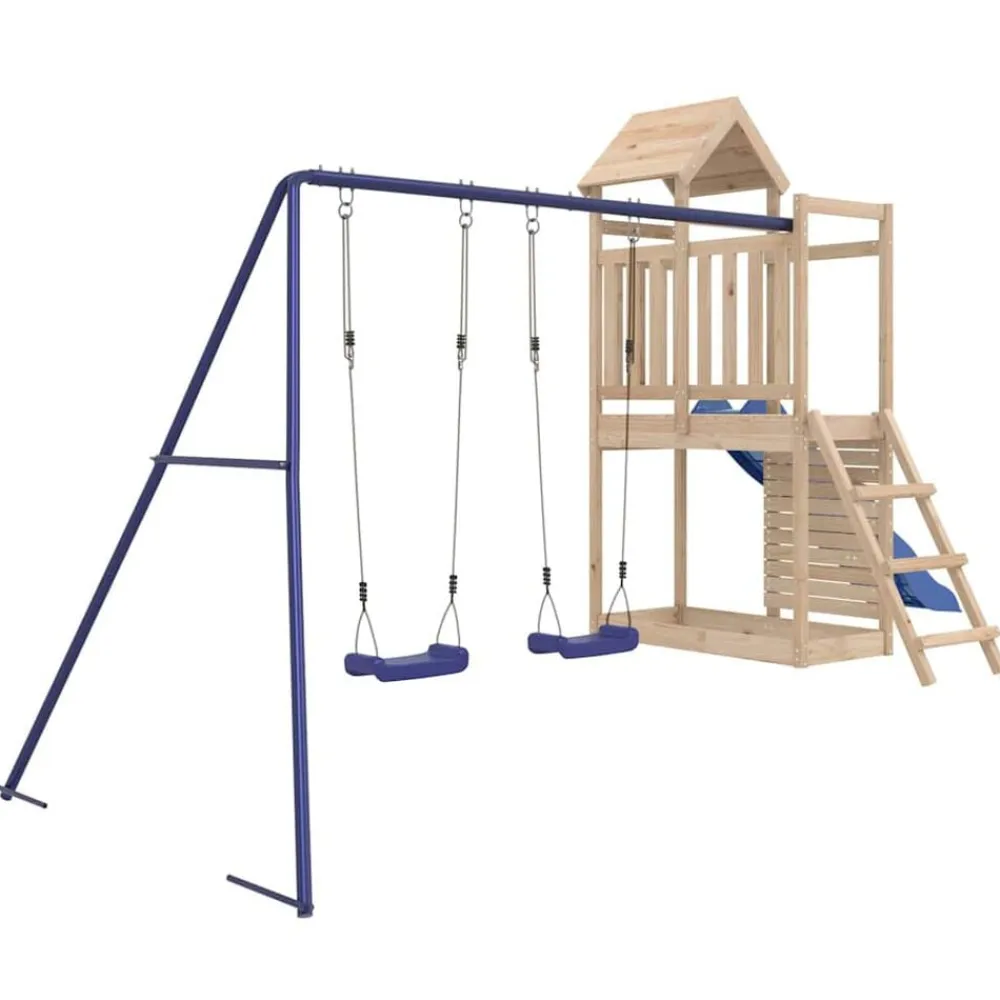 vidaXL Estructuras Para Juegos Al Aire Libre-Parque infantil de exterior madera maciza de pino