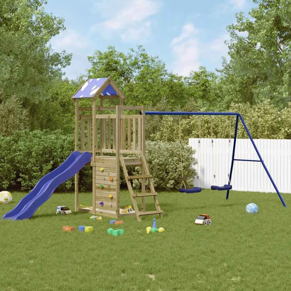 vidaXL Parque infantil de exterior madera de pino impregnada Sale