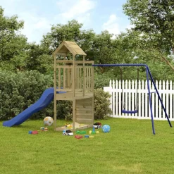 vidaXL Estructuras Para Juegos Al Aire Libre-Parque infantil de exterior madera de pino impregnada