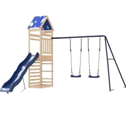 vidaXL Estructuras Para Juegos Al Aire Libre-Parque infantil de exterior de madera maciza de pino